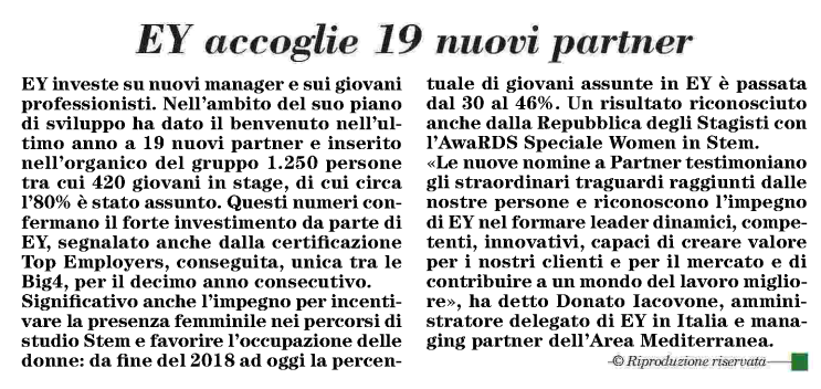 EY_Italy's tweet photo. 19 nuovi partner per #EY in Italia e 733 nel mondo. Una testimonianza degli straordinari traguardi raggiunti dalle nostre persone e del nostro impegno nell'investire sui giovani professionisti e sullo sviluppo di nuove competenze. #betterworkingworld #womenfastforward https://t.co/s4rbs0HDXk