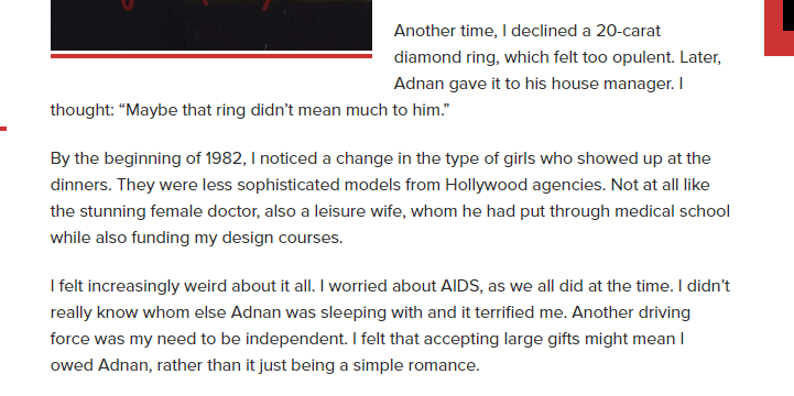 "By the beginning of 1982, I noticed a change in the type of girls who showed up at the dinners. They were less sophisticated models from Hollywood agencies." - Jill Dodd  #OpDeathEaters  https://nypost.com/2017/05/27/i-was-a-saudi-arms-dealers-pleasure-wife/