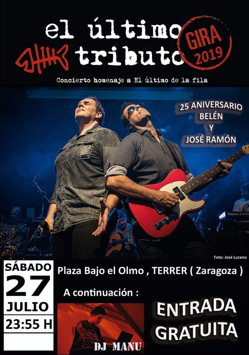 Y el sábado estaremos en Terrer ( Zaragoza)  en un concierto muy especial para conmemorar el 25 aniversario de nuestros amigos Belén y  José Ramón Lázaro Hijazo,  ENTRADA LIBRE!!!