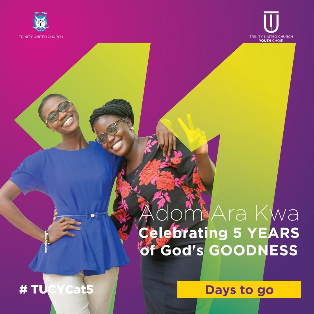 TRINITY_YF's tweet photo. 11 days more
Are you ready?
We are still celebrating 5 years of God's goodness
Its the Trinity United Church Youth Choir @5
Join us as we celebrate God's goodness
#11daystogo
#TUCYCat5
#Trinity
#AgreeWithJesus https://t.co/KBo4eyDwHG