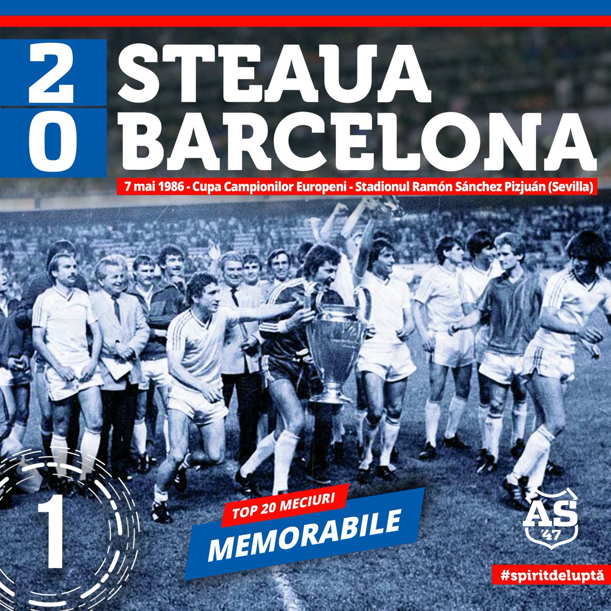 AS47 on X: 1️⃣ La 7 mai 1986, STEAUA câștiga cel mai important trofeu la  nivel european și singurul câștigat de o echipă din România, Cupa  Campionilor Europeni, atunci când o învingea