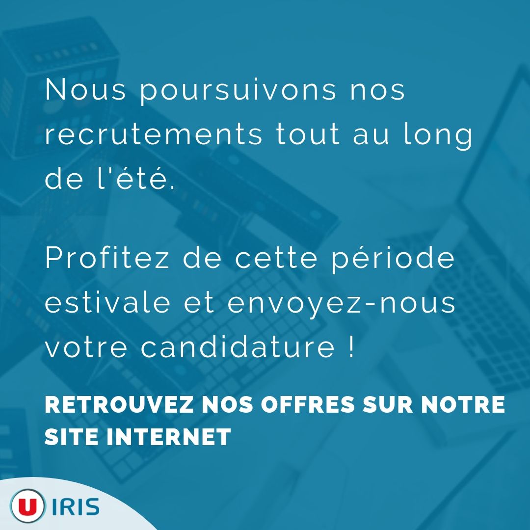 📌 Nous poursuivons les recrutements durant tout l'été chez <a href="/U_GIE_IRIS/">U IRIS</a> !
🔎 Retrouvez nos offres sur notre site web : ugieiris.fr/nous-rejoindre…