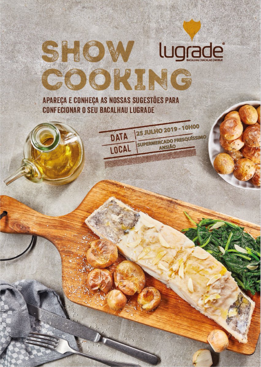 lugradeSA's tweet photo. Quinta-feira, dia 25 de julho vamos estar no Supermercado Fresquíssimo, em Santiago da Guarda, Ansião, a partir das 10h00 para mais um Showcooking com receitas Lugrade! 😊

Venha ter connosco!

#lugrade #welovebacalhau #showcooking https://t.co/f5x7Am6QKW