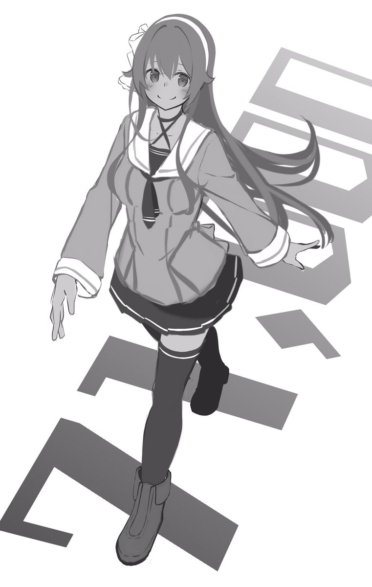 グレースケールだとコントラストはっきりしてていい感じなのに塗りで上手く表現できな みこ のイラスト グレースケールだとコントラストはっきりしてていい感じなのに塗りで上手く表現できな みこ のイラスト