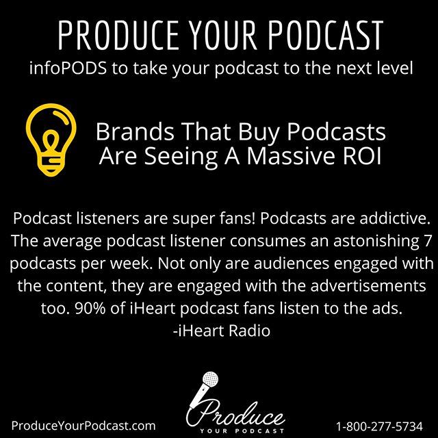 getyourmuseon's tweet image. Brands that buy podcasts are seeing a massive ROI⁠
⁠
Podcast listeners are SUPERFANS! The average podcast listener consumes an astonishing 7 podcasts a week! They are engaged with the content and with the advertisements. A whopping 90% of iHeart podcast fans listen to the ad…