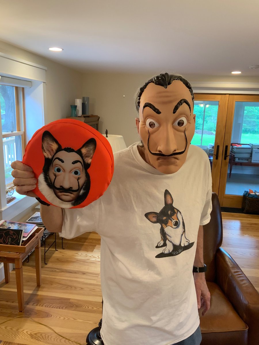 Remember MONEY HEIST, on Netflix? Cool, right? The guys sent me some swag. In Season 2, I'll be rooting for Boston...and for my masked accomplice, the Thing of Evil.