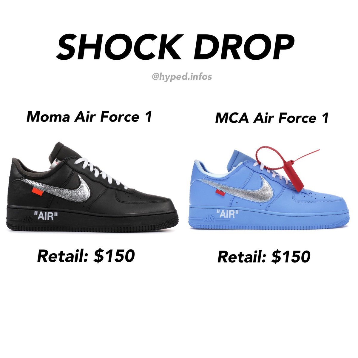 off white air force 1 blue shock drop