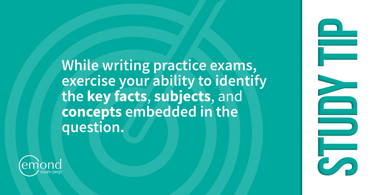 #StudyTip to get you started on your #Tuesday! When studying with Emond's #practiceexams, try to see if you can identify red herrings–info or choices that are not relevant in determining the answer. This will further help you spot key facts and concepts within the question.