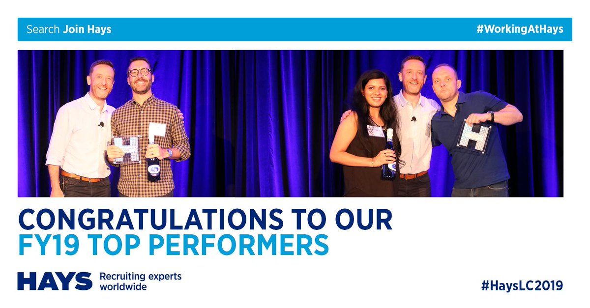 CareersAtHays's tweet photo. Congratulations to our top performers for this fiscal year: Russell Carnley for our permanent division and Sean Byrne, Shivangi Gupta, and Luke Lawless for our contracting team. Excellent job and keep up the great work. https://t.co/mBVARbfEZe #WorkingAtHays #JoinHays #HaysLC2019 https://t.co/lMGiQ0sLcc