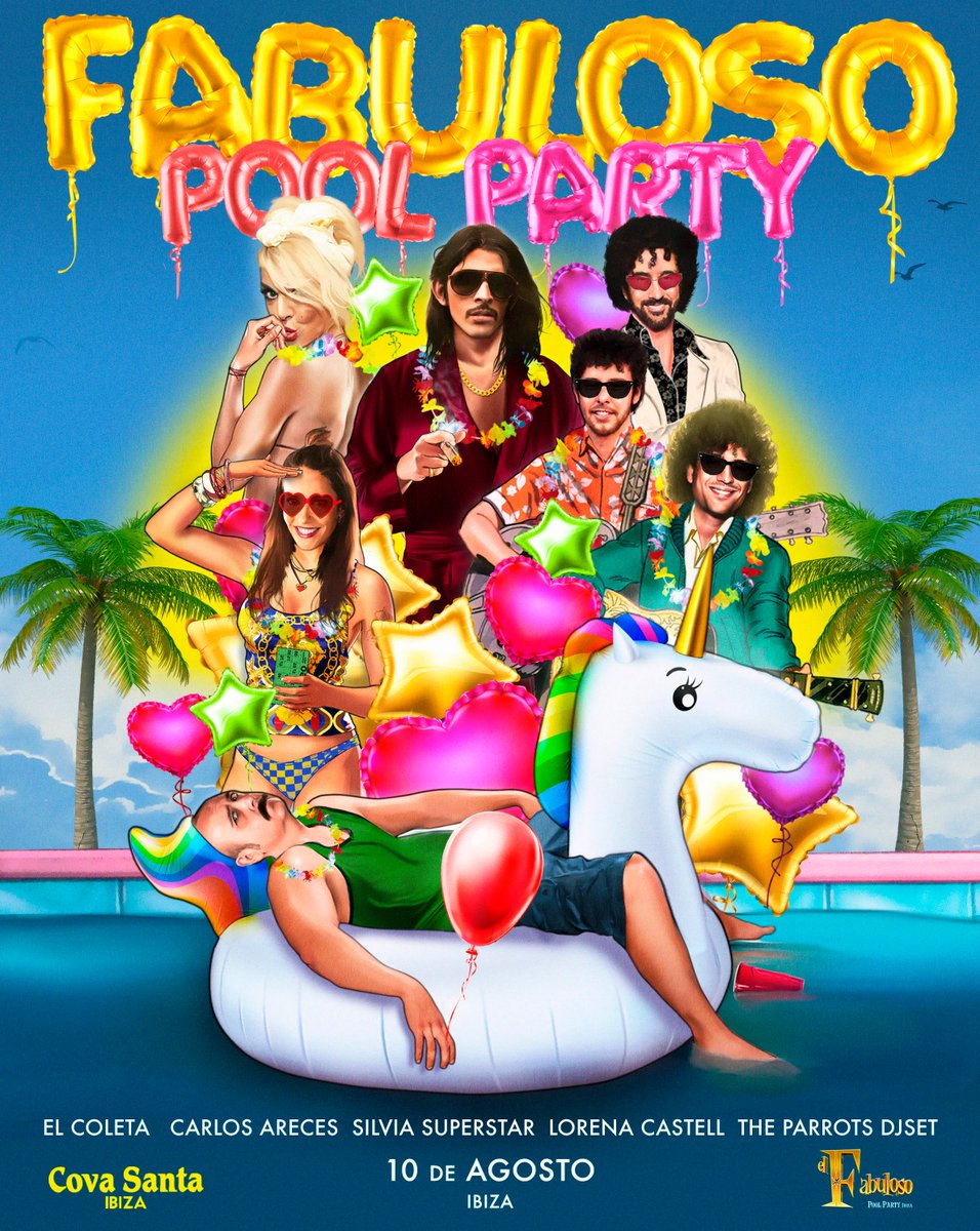 Ya tenemos cartel para el 10 de agosto!
En @CovaSantaIbizacomo en compañía de:
CARLOS ARECES DJ SET
EL COLETA Live Show
<a href="/SylviaSuperstar/">Silvia superstar</a> DJ SET
 @LORENACASTELL con su “bingo para señoras” 
@THEPARROTS DJ SET
tickets.covasanta.com/es/ticket/605
#elfabulosopartyibiza #elfabulosoencovasanta