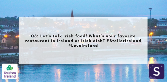 taylorhouseblog's tweet photo. Q8: Let’s talk Irish food! What’s your favorite restaurant in Ireland or Irish dish? #StellerIreland #LoveIreland https://t.co/bvl3NyFh2B