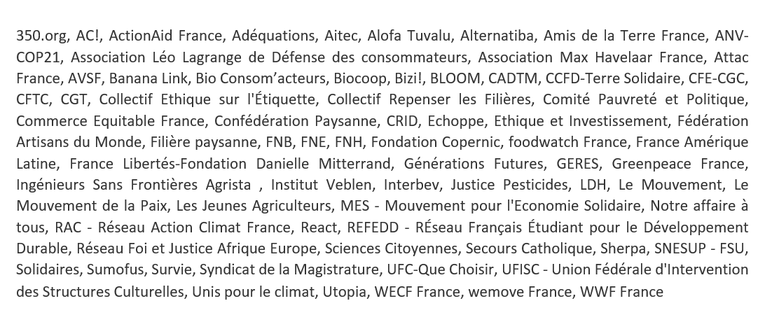 La majorité vient de voter le #CETA, elle démontre que sa priorité c'est le libre-échange au détriment de l'environnement et de la santé. 

Voilà pourtant la liste des organisations françaises de la société civile qui avaient demandé aux parlementaires de voter contre :