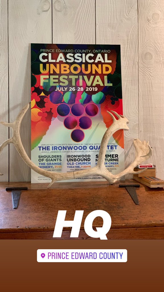 We’ve arrived! HQ established. Rehearsals begin today at the big white house! #pec #princeedwardcounty #picton #wellington #bloomfield #quinte @visitthecounty