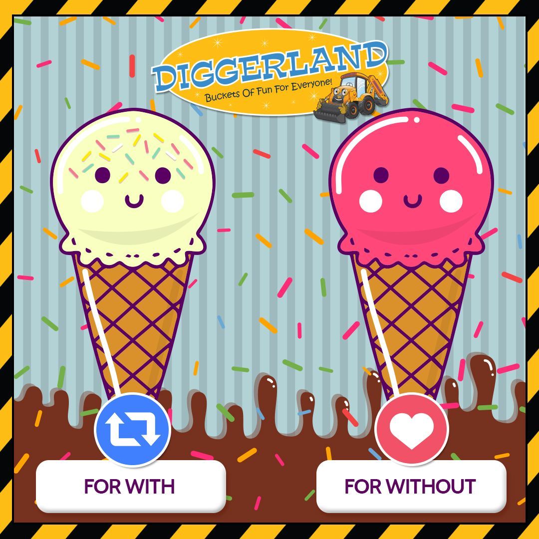 Diggerland_UK's tweet image. Seeing as it's #SprinkleDay, Sunday's ice cream debate shall continue! We're asking our fans whether they prefer digging in to their ice cream with or without sprinkles. #IceCream #IceCreamLicker #Sprinkles