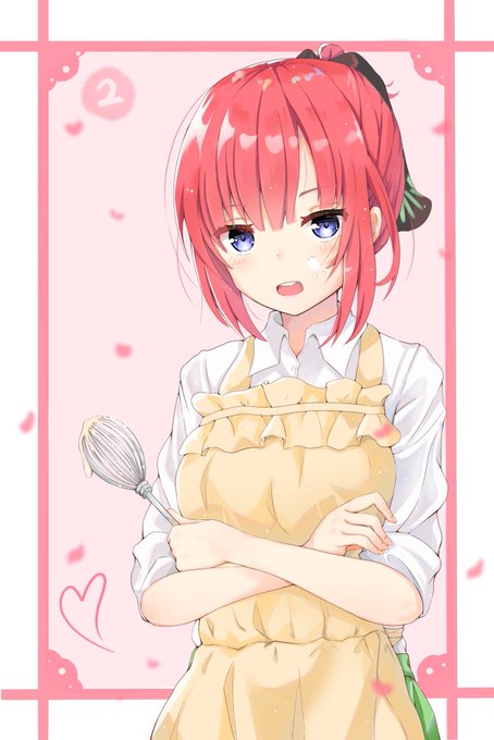 呉亮宏 🌸イ🦋ラ🎧ス🍀ト⭐さんがTwitterに投稿した中野二乃(五等分の花嫁)のイラスト。