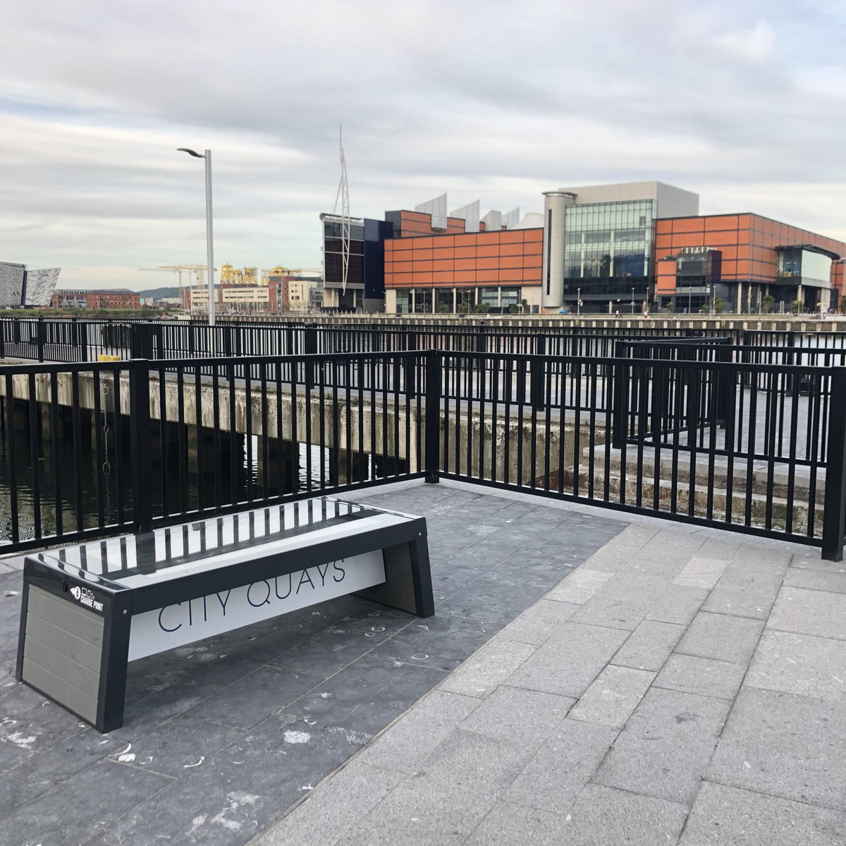 WorldofESF's tweet photo. The sun is shining ☀️ and there is no better time for a walk down by #CityQuaysBelfast.
#DidYouKnow you can charge your mobile device on our innovative #StellarSolarSmartBench, located outside the @ACHotelBelfast? Let us know if you're using this fantastic product! #WorldOfESF https://t.co/Att8axc5XS