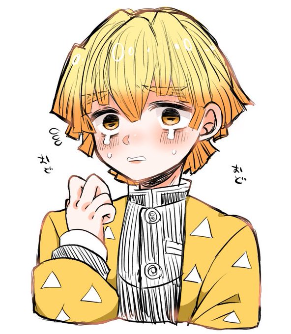 夏森りんく@4月で消します！固定見てね！さんがTwitterに投稿した我妻善逸(鬼滅の刃)のイラスト。