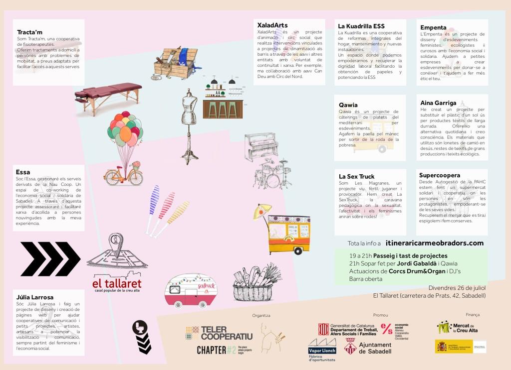 You are all invited to my graduation
Benvolguda! ens plau convidar-te al sopar de celebració de la comunitat del Teler cooperatiu i graduació de l'itinerari Carme Obradors. 
El proper 26 de juliol al Tallaret, hem preparat un acte que volem compartir amb tu, moltes gràcies