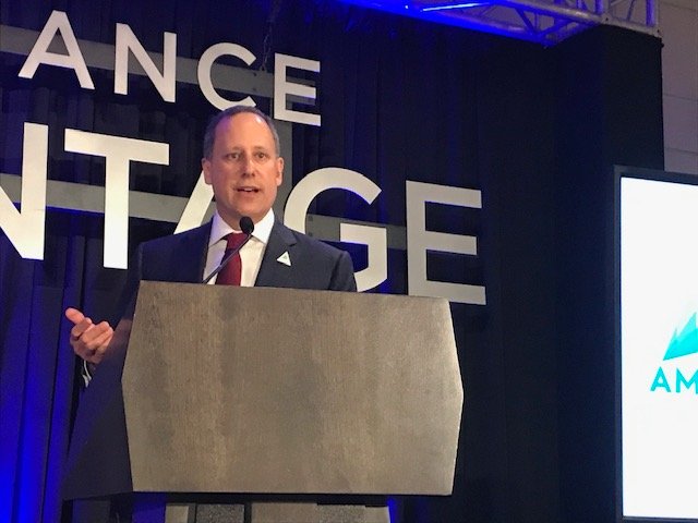 theAMGA's tweet image. "AMGA members are looking to Medicare Advantage because Fee-For-Service (FFS) payments are declining. Our 4th Annual Risk Survey showed medical groups predict only 29% of Medicare revenues will be FFS based by 2020," said @jpenso1 while opening day 2 of @BMAlliance's #MASummit.