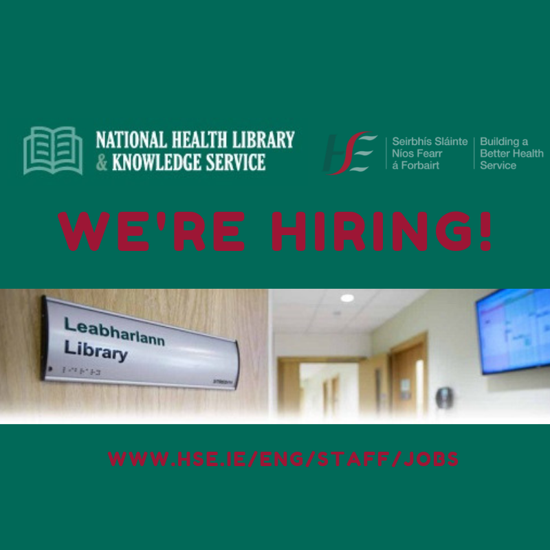 hselibrary's tweet photo. Come join the National health library & knowledge service team ! #lisjobsie #jobfairy #systemslibrarian https://t.co/QY5L5rngo5 https://t.co/Vi8JfpgOKz