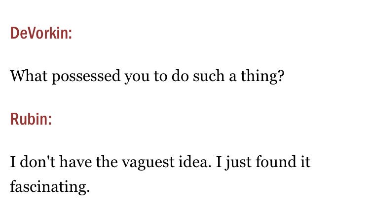 Words to live by, from David DeVorkin’s AIP interview of Vera Rubin. They were talking about her childhood fascination with astronomy.DeVorkin: “What possessed you to do such a thing?”Rubin: “I don’t have the vaguest idea. I just found it fascinating.” https://www.aip.org/history-programs/niels-bohr-library/oral-histories/5920-1