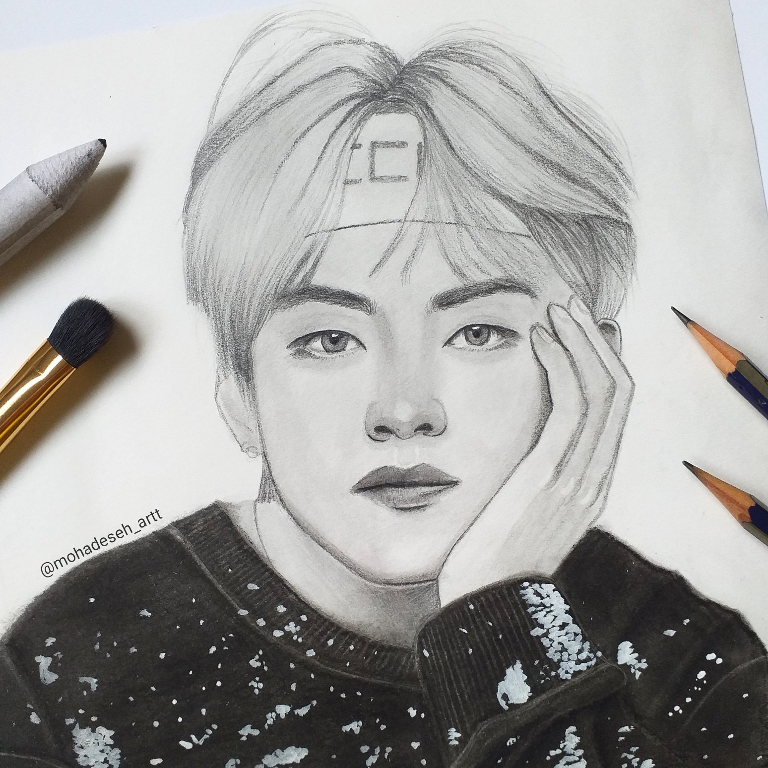 BTS Kim Taehyung V Sketch by WinterPolarBear on DeviantArt