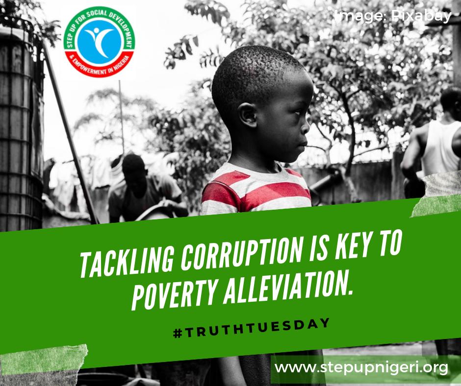 Step_Up_Nigeria's tweet photo. It is a known fact that corruption affects poverty by first influencing governance factors which in turn, impact poverty levels. 

How are you tackling corruption? 

#TruthTuesday
#StepUpNigeria
#StepUpAgainstCorruption https://t.co/ldlLJf6agJ