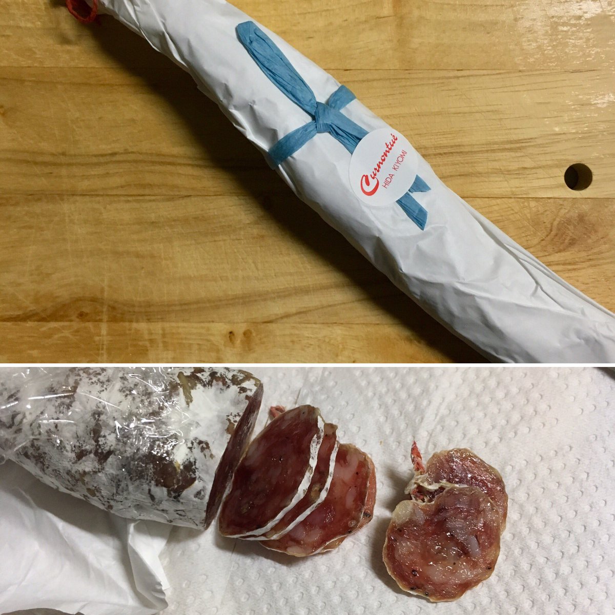 Ayucow 会社の先輩から 超ヤバイ食肉加工品をお裾分けいただく フランス式白カビ熟成サラミ 極薄スライスを端一口食べるだけで芳醇な熟成香と旨味 飛騨高山 キュルノンチュエ サラミ 白カビサラミ 白カビ熟成 Salami Curnontue ソオスィソン Ayucow 会社の先輩から 超ヤバイ食肉加工品をお裾分けいただく フランス式白カビ熟成サラミ 極薄スライスを端一口食べるだけで芳醇な熟成香と旨味 飛騨高山 キュルノンチュエ サラミ 白カビサラミ 白カビ熟成 Salami Curnontue ソオスィソン