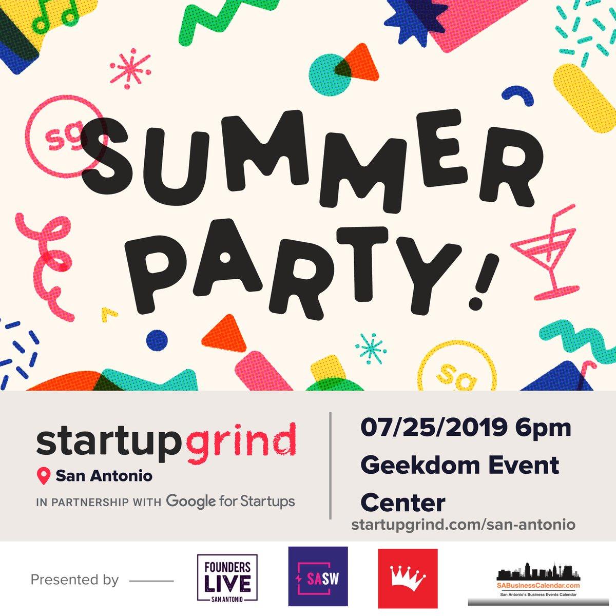 What is <a href="/SAStartupGrind/">Startup Grind SA</a> up to these days? 

Funny you should ask...learn more this Thursday <a href="/Geekdom/">Geekdom</a> about <a href="/Founderslive/">Founderslive.com</a> coming to San Antonio.