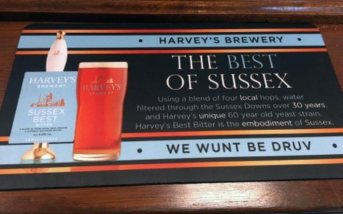 RT @harveys1790: Hot off the press! ☀️😎

New Harvey's bar runner designed as part of the #wewuntbedruv range 🍺👍

Find in a pub near you soon! #bestofsussex #wewuntbedruv