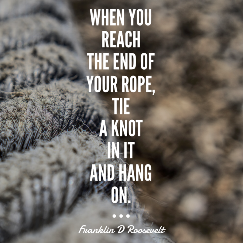 RitterhouseJ's tweet image. Tie a knot and HOLD ON! Things will get better but don't give up!! #levelheaded #keepgoing #lifelessons