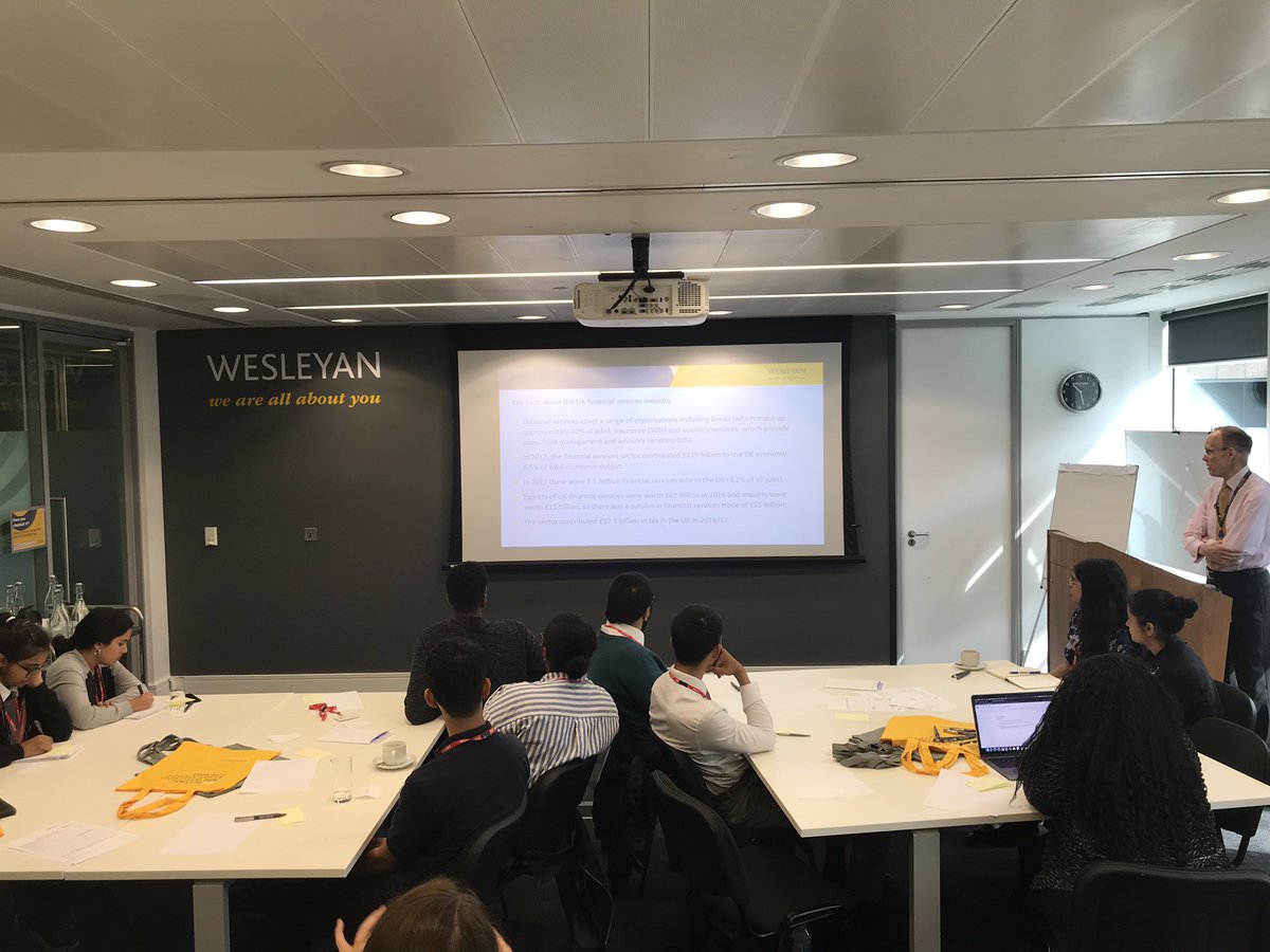 Weasey22's tweet photo. Yesterday we had some amazing students from the  @SocialMobilityF to learn about Financial Services and the various roles they could do in the future. @Wesleyan #Apprenticeship #graduates https://t.co/FUMDyREAR9
