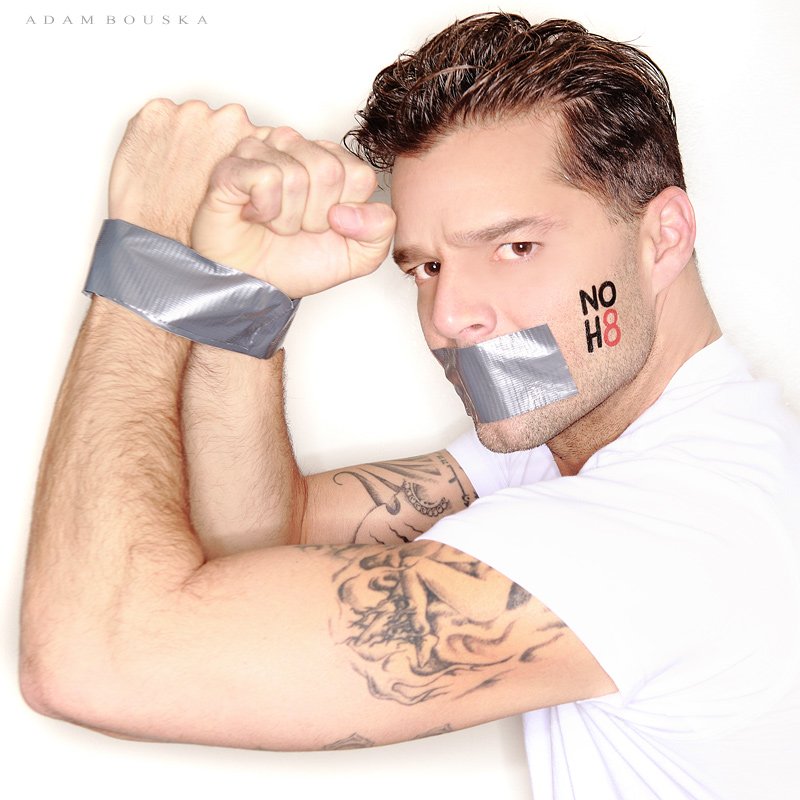 NOH8Campaign's tweet photo. "Where words fail, photos speak!" - @Ricky_Martin #NOH8 #RickyMartin https://t.co/Eci4AxS2LT