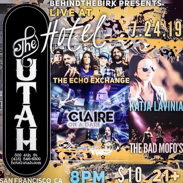 TheEchoExchange's tweet photo. We have a gig coming up tomorrow night at @HotelUtah ! We go on at 8pm, come check it out! https://t.co/N0lCHEdGKW