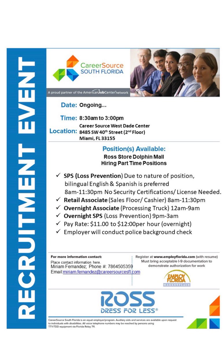 STUCareer's tweet photo. Attention, Bobcats! The Biltmore Miami-Coral Gables and Ross are hiring! Full-Time, Permanent, and Part-Time positions. Apply today!
.
.
.
#jobs #fulltime #parttime #permanent #Miami #CoralGables #DolphinMall https://t.co/GHZY3pAFu1