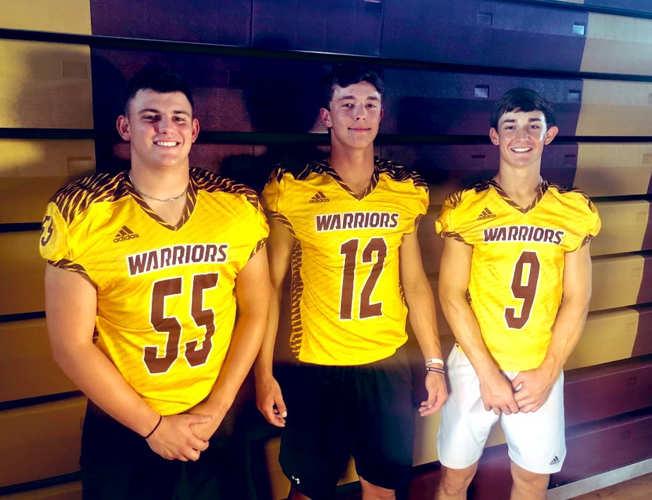 KacyHintz's tweet photo. I was in good company this morning with a trio of 2x STATE 🏈 CHAMPIONS at Dillon Christian. But last season the Warriors had to go through a rebuild finishing 3-7 overall. This year’s team hopes to take the next step in getting back to DC’s winning ways. @Bcausey4 @dec_0019 https://t.co/P3esNatpMx