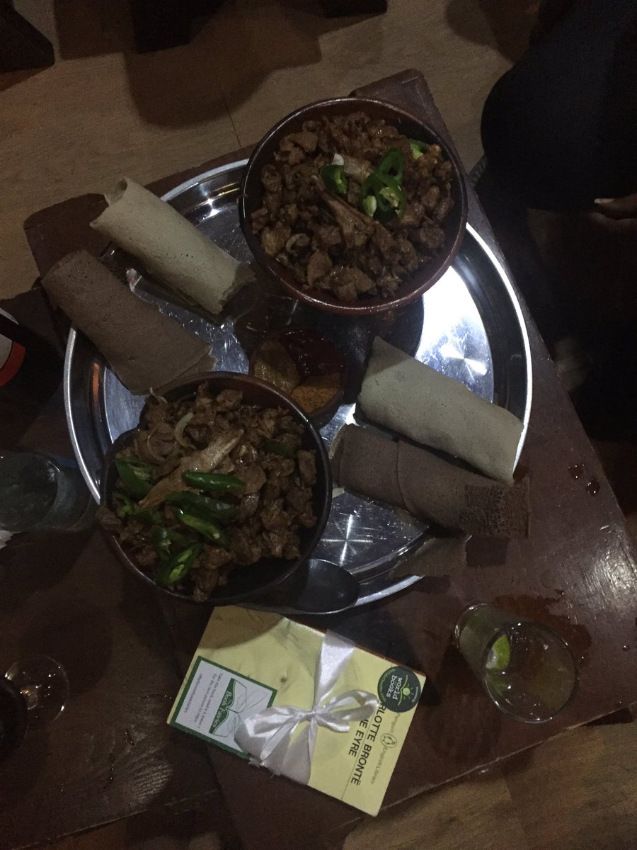 BookfairiesSA's tweet photo. A travelling South African book fairy  left Charlotte Bronte’s Jane Eyre at Yod Abyssinia Cultural Restaurant for a lucky finder!
.
#ibelieveinbookfairies
#bookfairiesworldwide #booksarelife https://t.co/5ExCF18liD