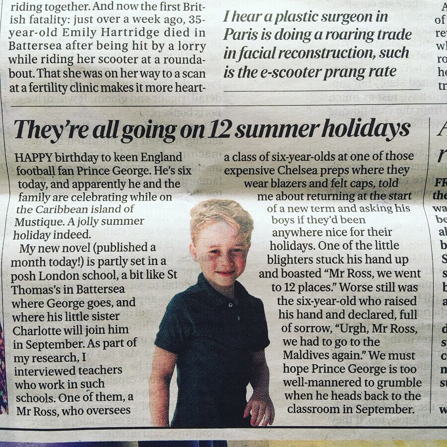 aye_alison's tweet photo. Day 203: Prince George. Cut from last night’s Standard. Photographer uncredited #365faces #handstitchednewspaper https://t.co/6cwmeQrjGr