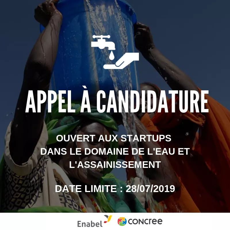 🍃💦 Tu es entrepreneur dans le domaine de l'eau et de l'assainissement ? 
Participe au  programme d'accompagnement d'Enabel et bénéficie d'un financement d'amorçage. Pour postuler, clique ici 👉🏾 buff.ly/2LWdVqz

#ODD6  #assainissement #eau <a href="/Enabel_Belgium/">Enabel</a> <a href="/startupconcree/">CONCREE</a>