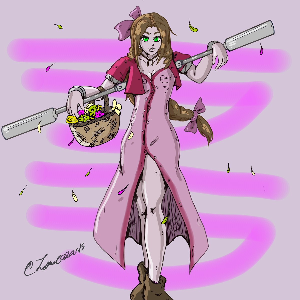 Laracazarts's tweet photo. A drawing I did days ago after playing some dissidia NT and waiting like a crazy person for FF7 remake to release while downloading the original. #Areith #arith #Artwork #fanart #ff7 #ffvllremake #FinalFantasyVII https://t.co/biE7eNHczj