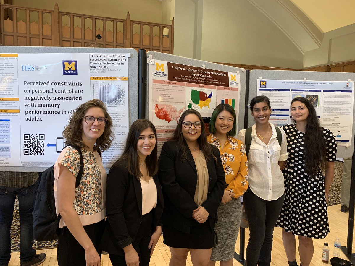 azkraal's tweet photo. Great job by #ZahodneLab undergrads presenting at #SROP this morning on perceived constraints+memory, region+memory in Hispanics, WMH in AD! #WomenInSTEM @lzahodne @umichgradschool https://t.co/27nJdBqTq1