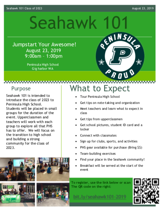 Peninsula1947's tweet photo. PHS Class of 2023! Don't forget to register for Seahawk 101 on August 23rd. 
Register here...
https://t.co/jLYEeX4shS https://t.co/AOMJ5pkhgL