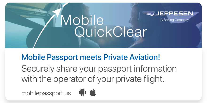 mobpassport's tweet photo. Mobile Passport has been integrated with the Mobile QuickClear for GA pilots! See a live demo at #OSH19 with our partners at Jeppesen @Boeing. https://t.co/IREOSh9f2j. #MobileQuickClear #MobilePassport #SaveTime #FlyWithJepp #AirsideMobile https://t.co/XGtvO78FSQ