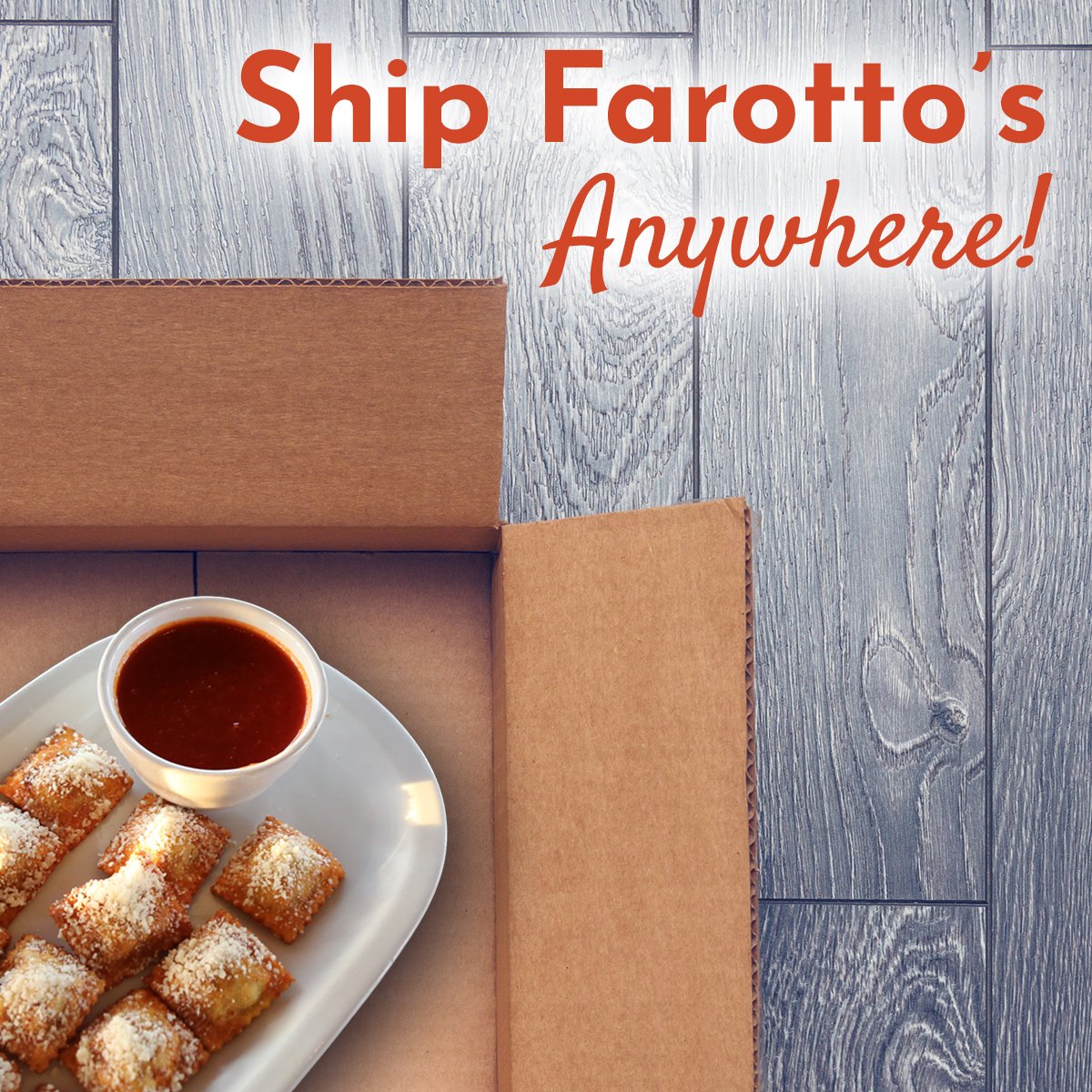 Out of town and missing the tastes of St. Louis?  
Send your friends and family delicious Farotto’s pizza and Toasted Raviolis with our awesome shipping! 🍕📦
bit.ly/2JLrXcX