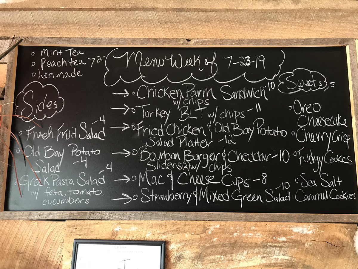 Weekly menu!! Come on by and see us!! #weeklymenu #Foodies #homemade #sweets