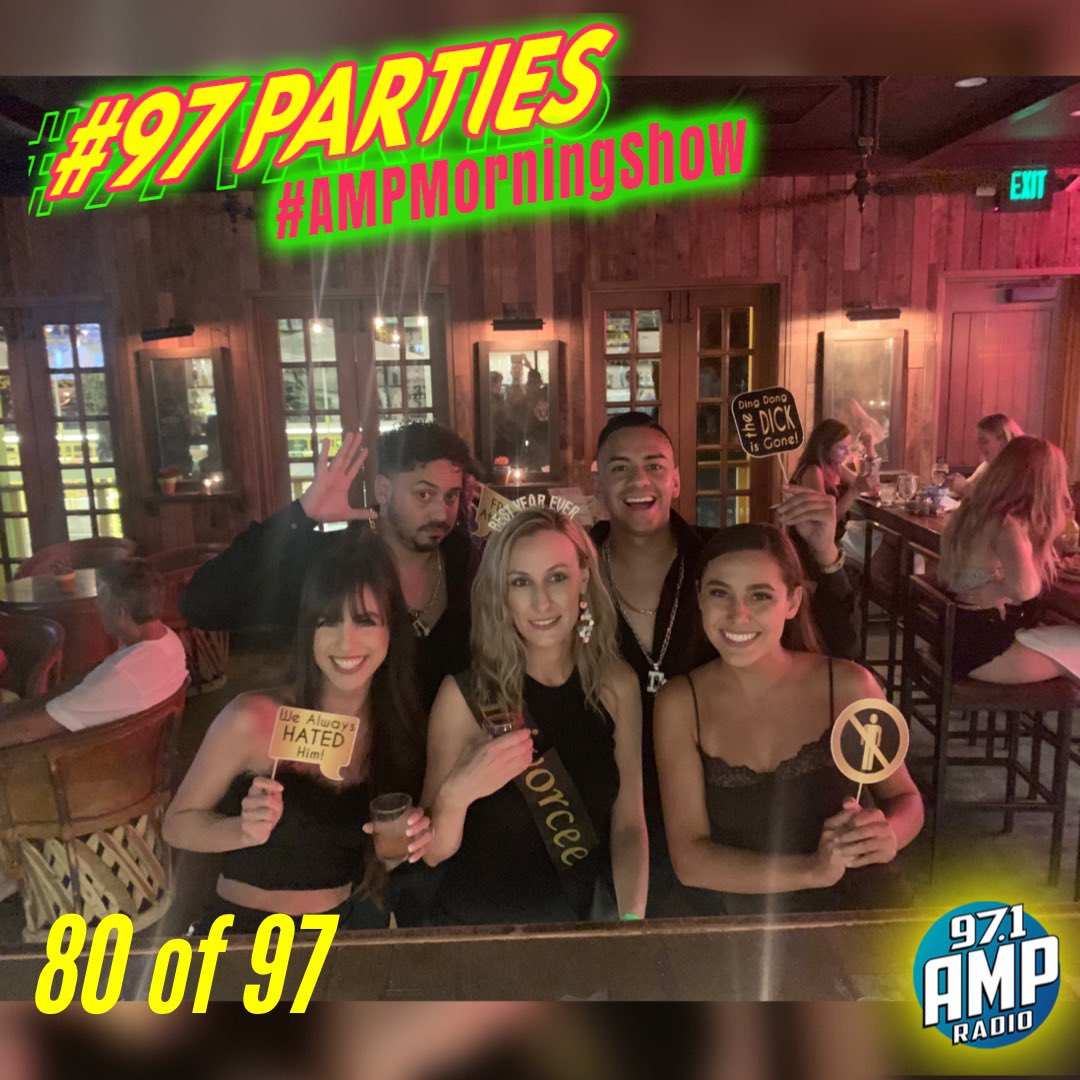 971now's tweet photo. The #AMPMorningShow is CRASHING your parties 🎉 86 down 11 more parties to go😝 #97Parties #AMPMorningShow https://t.co/iuCKvTeaHw