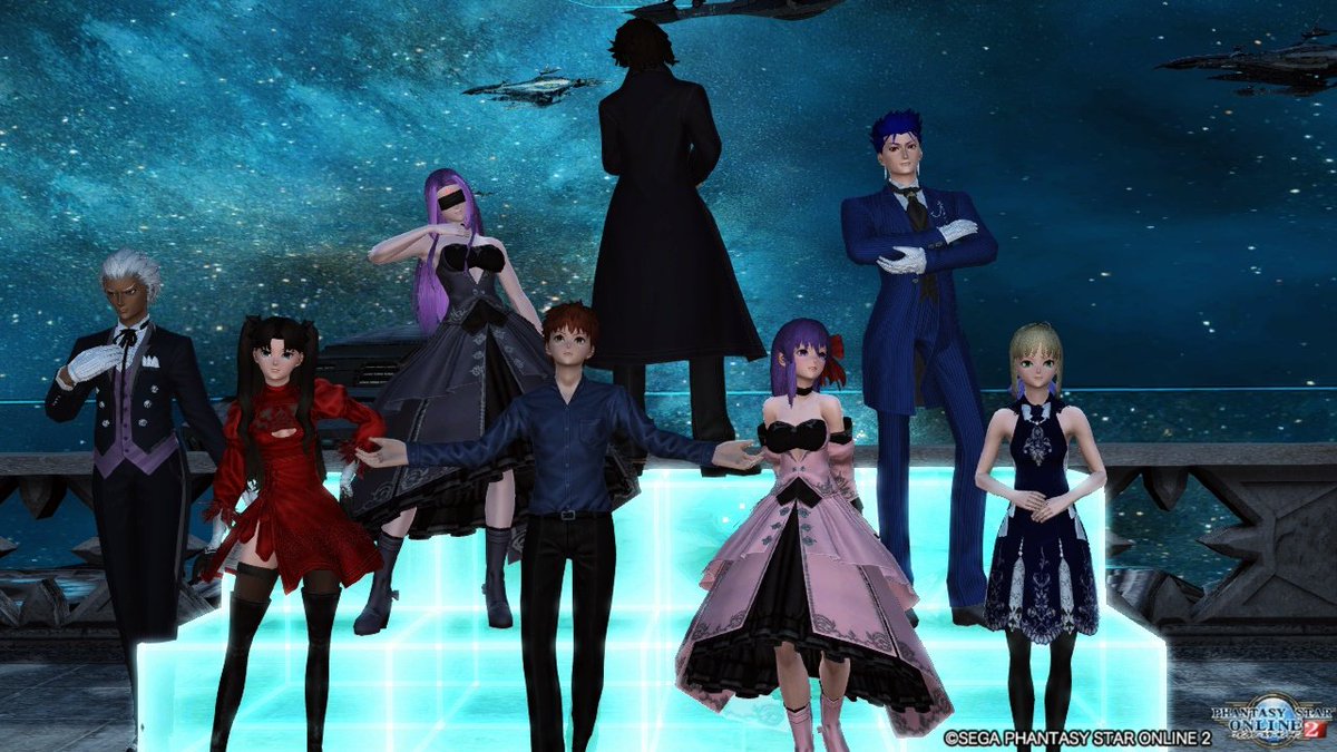 8鯖ＳＮキャラで集合写真。

#pso2で聖杯戦争
#メンテの日なのでssを貼る