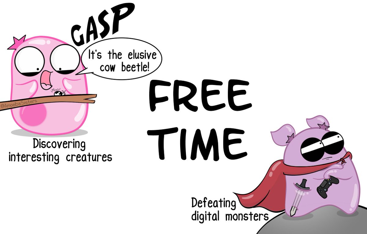 AmoebaSisters's tweet image. The #WeCreateEdu community is doing a post a day in July! Join us and discover others on the hashtag!
Day 23: &quot;Free Time&quot;
Free time is precious. But we spend it very differently...