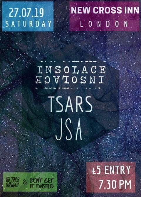 My band <a href="/insolaceuk/">INSOLACE</a> formally Oceansband playing <a href="/NewCrossInn/">New Cross Inn</a> this Saturday, if you’re about come down! XD 🖤