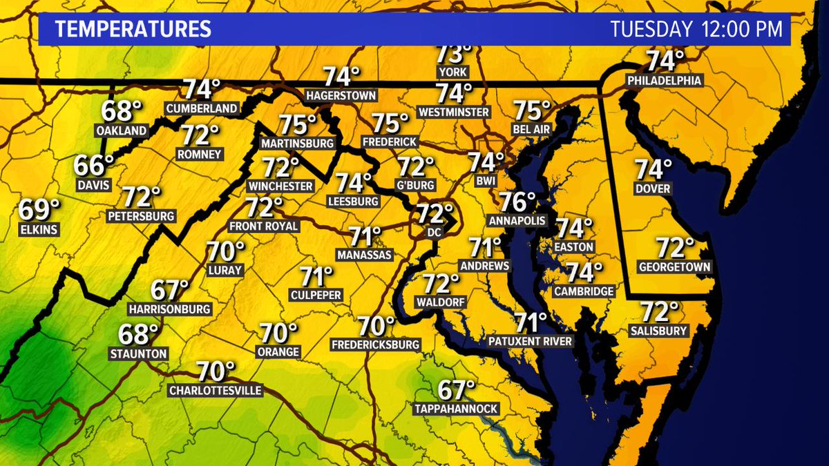 MelissaNordWx's tweet photo. The DC heat wave is LONG GONE. Temps stay in the 70s today. ๐๐๐ #dcwx #dmv #vawx #endofheatwave #wusa9weather https://t.co/rUwUU293UM